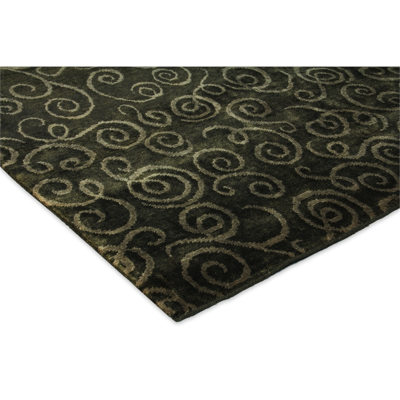 Metro Hand-Knotted New Zealand Wool Sage Green 8'x10' Area Rug