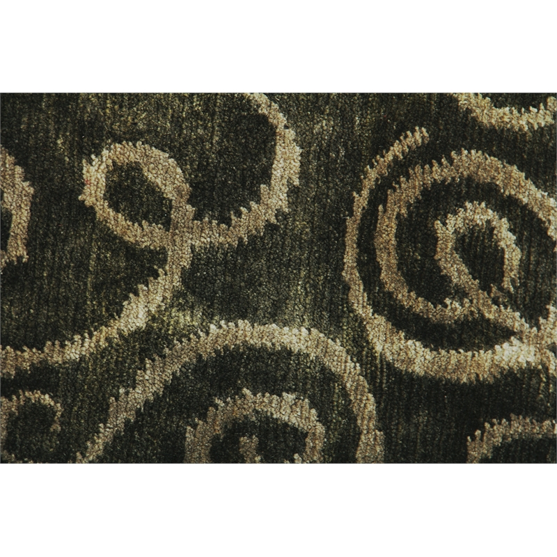 Metro Hand-Knotted New Zealand Wool Sage Green 8'x10' Area Rug