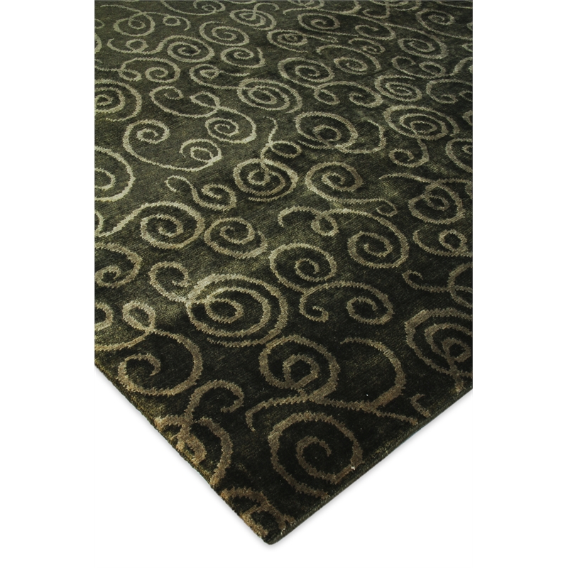 Metro Hand-Knotted New Zealand Wool Sage Green 8'x10' Area Rug