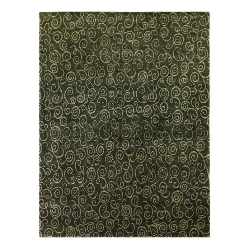 Metro Hand-Knotted New Zealand Wool Sage Green 8'x10' Area Rug