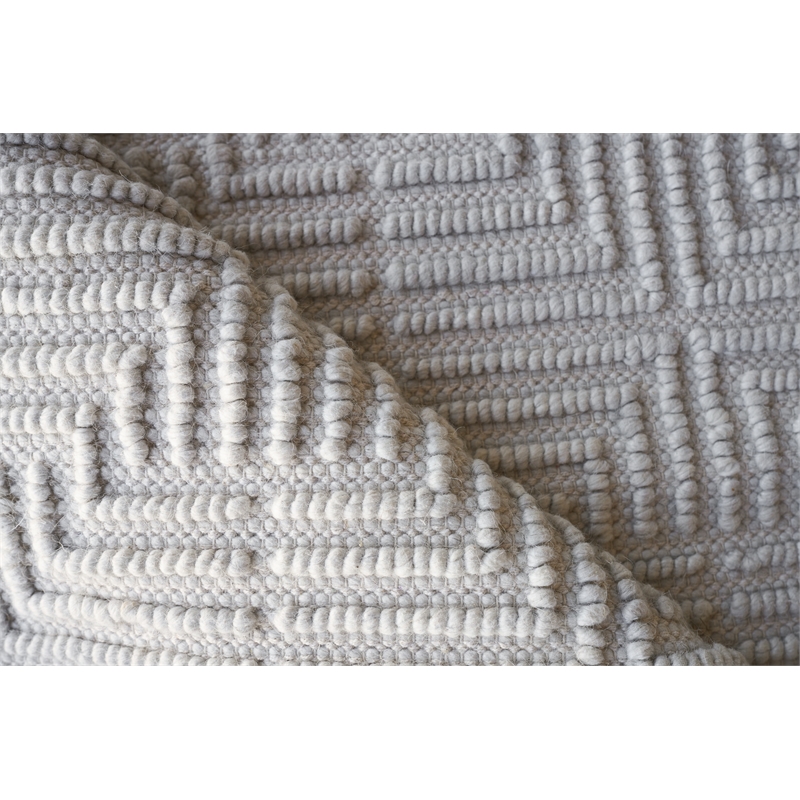 Manzoni Handloomed New Zealand Wool Silver 10'x14' Area Rug