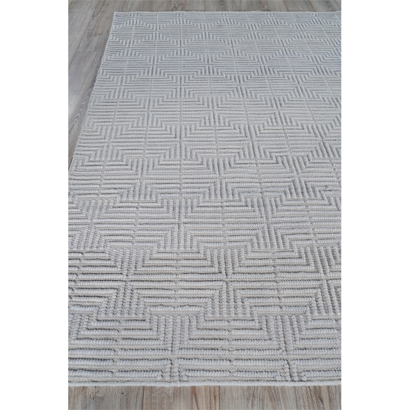 Manzoni Handloomed New Zealand Wool Silver 12'x15' Area Rug