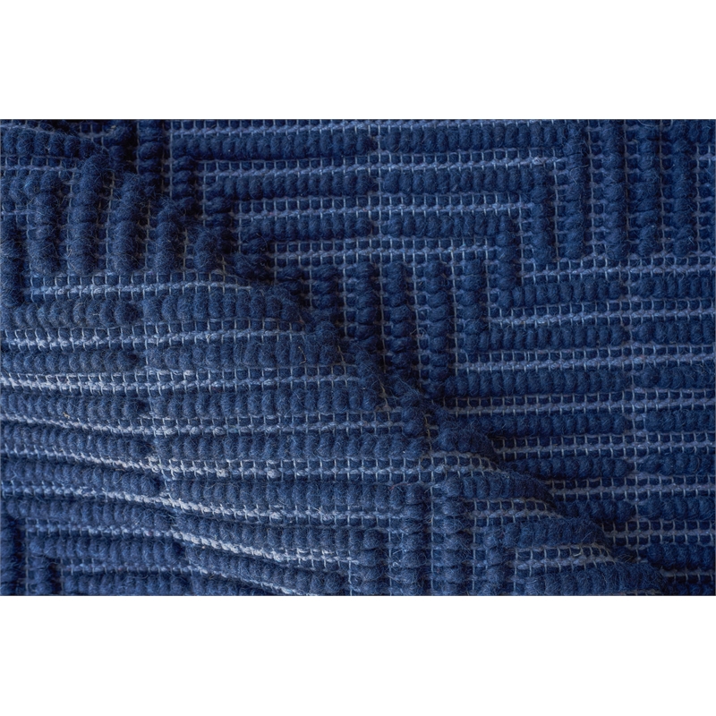 Manzoni Handloomed New Zealand Wool Navy 10'x14' Area Rug