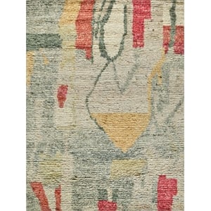 Marrakesh Hand-Knotted Wool Red/Yellow/Multi 9'x12' Area Rug