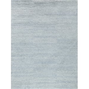 Merino Hand-Knotted Merino Wool Blue 2'x3' Area Rug