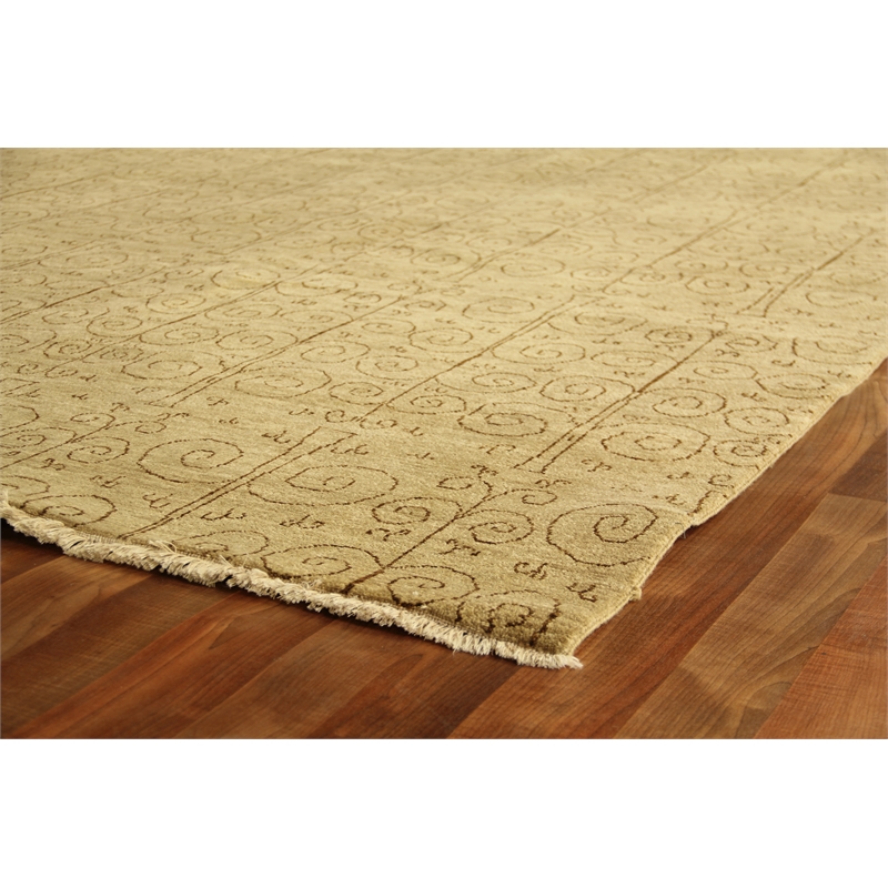 Metro Hand-Knotted New Zealand Wool Beige 12'x15' Area Rug