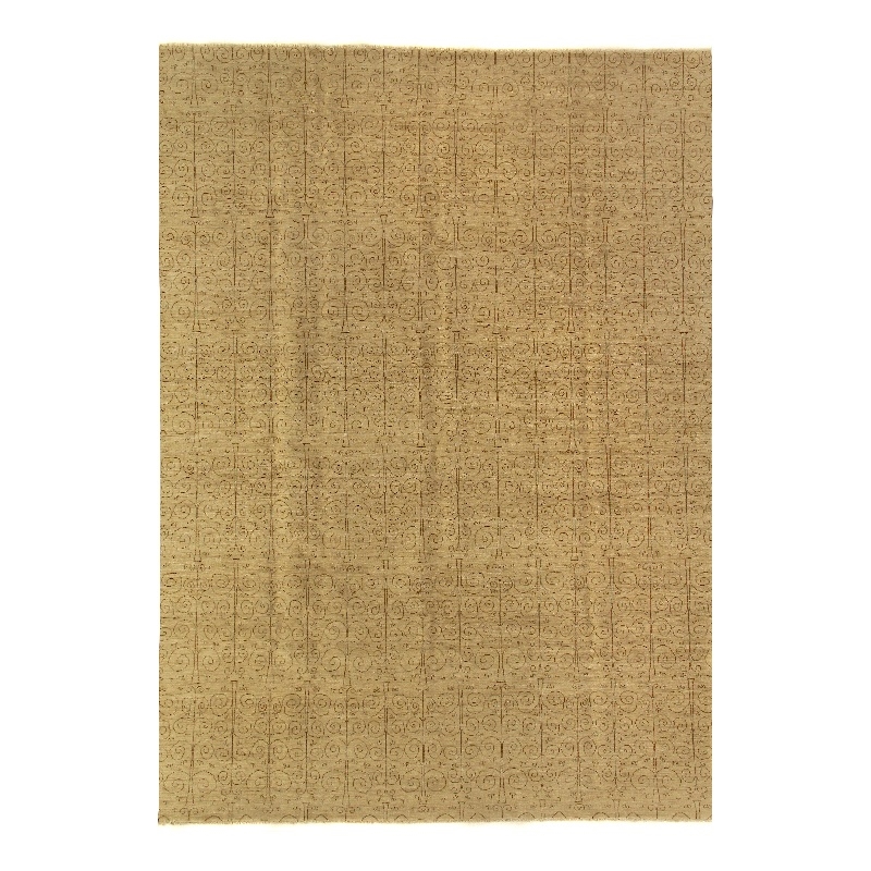 Metro Hand-Knotted New Zealand Wool Beige 12'x15' Area Rug