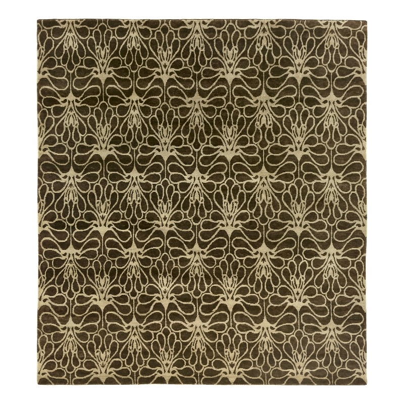 Metro Hand-Knotted New Zealand Wool Brown/Ivory 8'x10' Area Rug