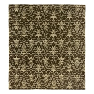 Metro Hand-Knotted New Zealand Wool Brown/Ivory 8'x10' Area Rug