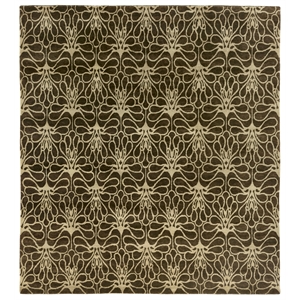 Metro Hand-Knotted New Zealand Wool Brown/Ivory 9'x10' Area Rug