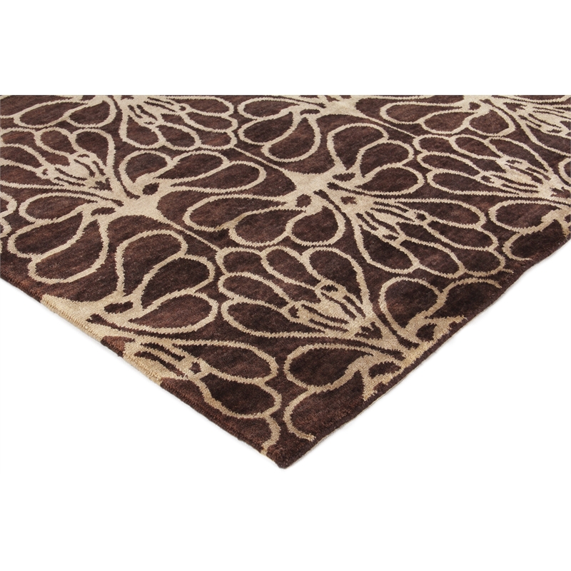 Metro Hand-Knotted New Zealand Wool Brown/Ivory 9'x12' Area Rug