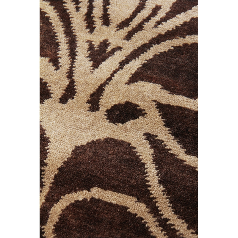 Metro Hand-Knotted New Zealand Wool Brown/Ivory 9'x12' Area Rug