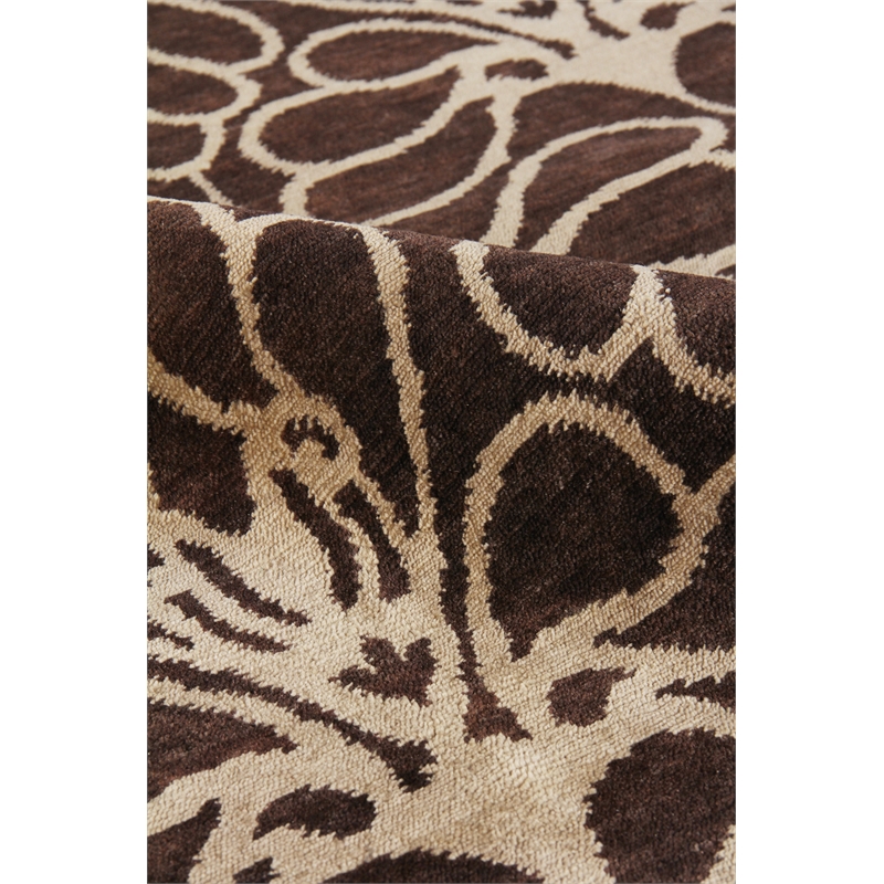 Metro Hand-Knotted New Zealand Wool Brown/Ivory 9'x12' Area Rug