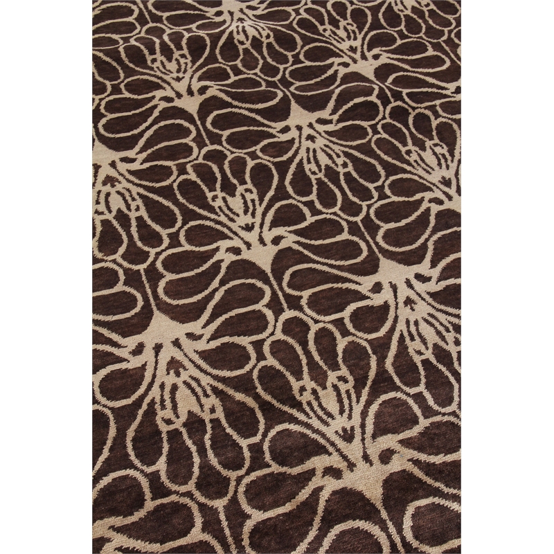 Metro Hand-Knotted New Zealand Wool Brown/Ivory 9'x12' Area Rug