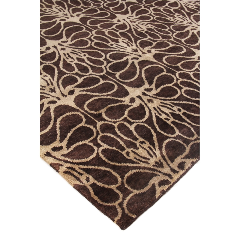 Metro Hand-Knotted New Zealand Wool Brown/Ivory 9'x12' Area Rug