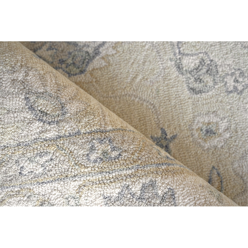 Marietta Oushak Hand-Tufted New Zealand Wool Ivory 6'x9' Area Rug