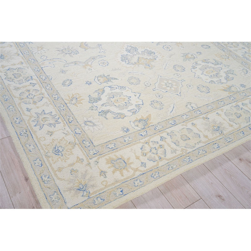 Marietta Oushak Hand-Tufted New Zealand Wool Ivory 8'x10' Area Rug