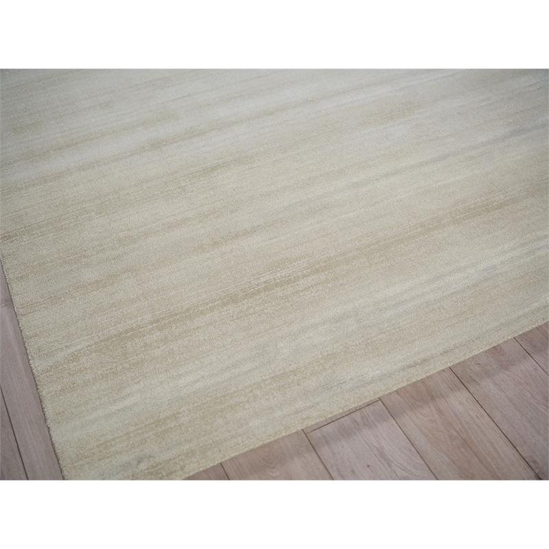 Martelli Modern Handloomed Silky Nylon Light Beige 4'x6' Area Rug