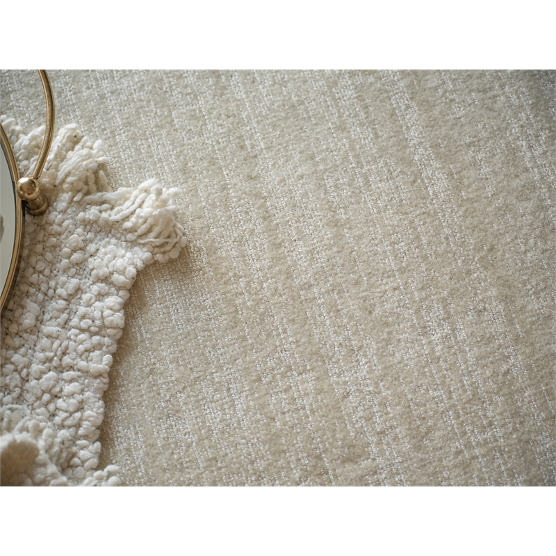 Martelli Modern Handloomed Silky Nylon Light Beige 4'x6' Area Rug