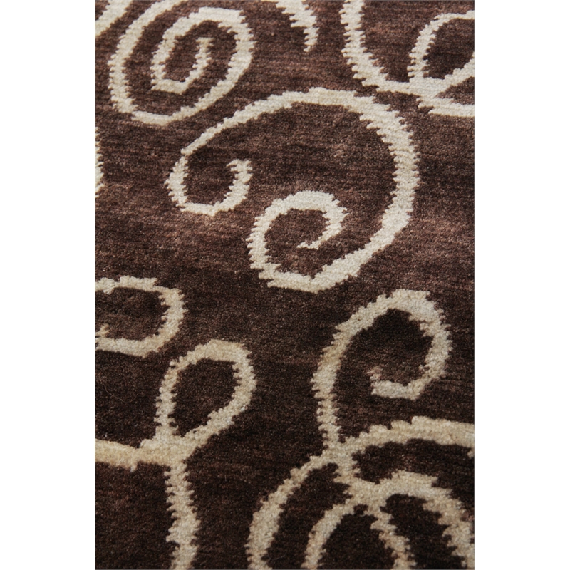 Metro Hand-Knotted New Zealand Wool Brown/Light Blue 6'x9' Area Rug