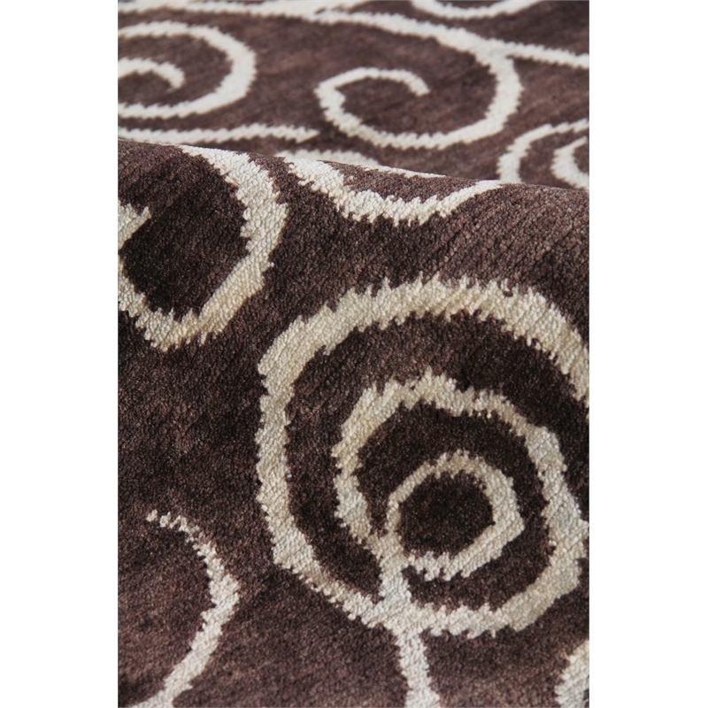 Metro Hand-Knotted New Zealand Wool Brown/Light Blue 6'x9' Area Rug