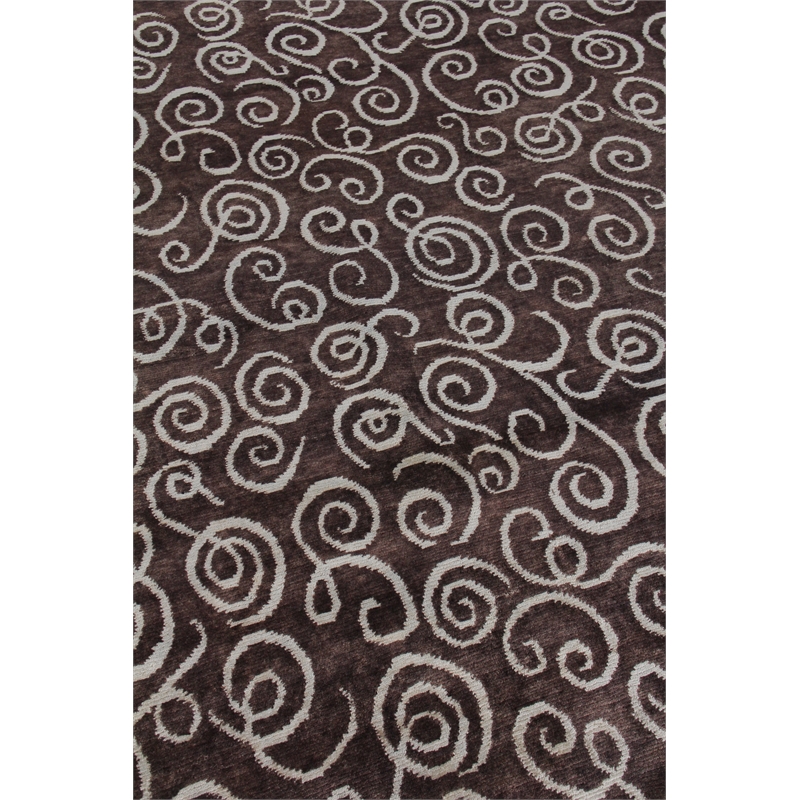 Metro Hand-Knotted New Zealand Wool Brown/Light Blue 6'x9' Area Rug