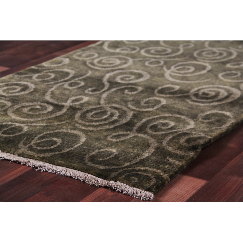 Metro Hand-Knotted New Zealand Wool Brown/Light Blue 6'x9' Area Rug