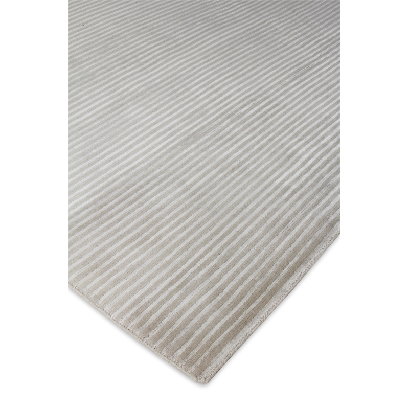 Metro Velvet Hand-Knotted Wool/Viscose Light Gray 8'x10' Area Rug