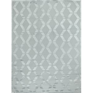 Metro Velvet Hand-Knotted Wool/Viscose Aqua 8'x10' Area Rug