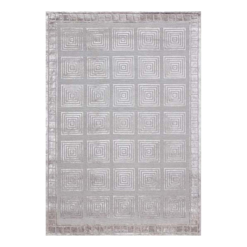Metro Velvet Hand-Knotted Wool/Viscose Silver 14'x18' Area Rug