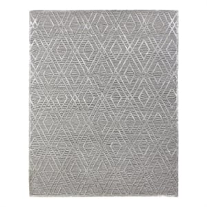 Metro Velvet Hand-Knotted Wool/Viscose Silver 6'x9' Area Rug