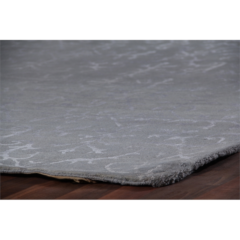 Milano Velvet Hand-Knotted Wool/Bamboo Silk Light Blue 9'x10' Area Rug