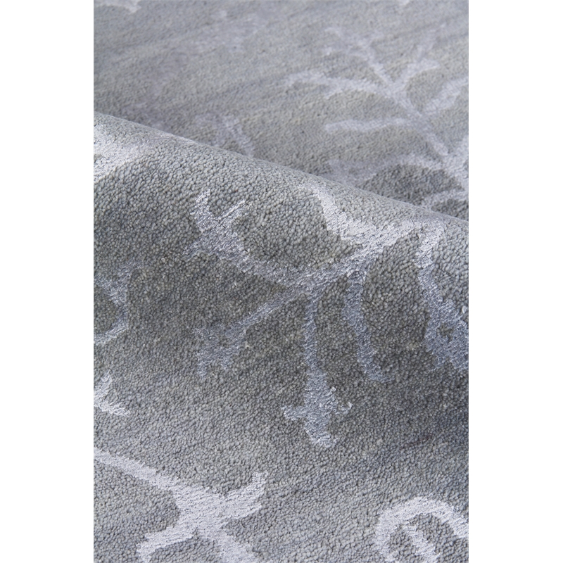 Milano Velvet Hand-Knotted Wool/Bamboo Silk Light Blue 9'x10' Area Rug
