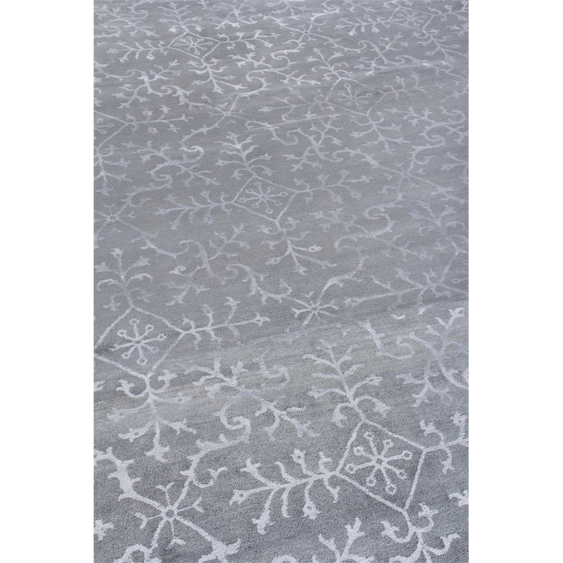 Milano Velvet Hand-Knotted Wool/Bamboo Silk Light Blue 9'x10' Area Rug
