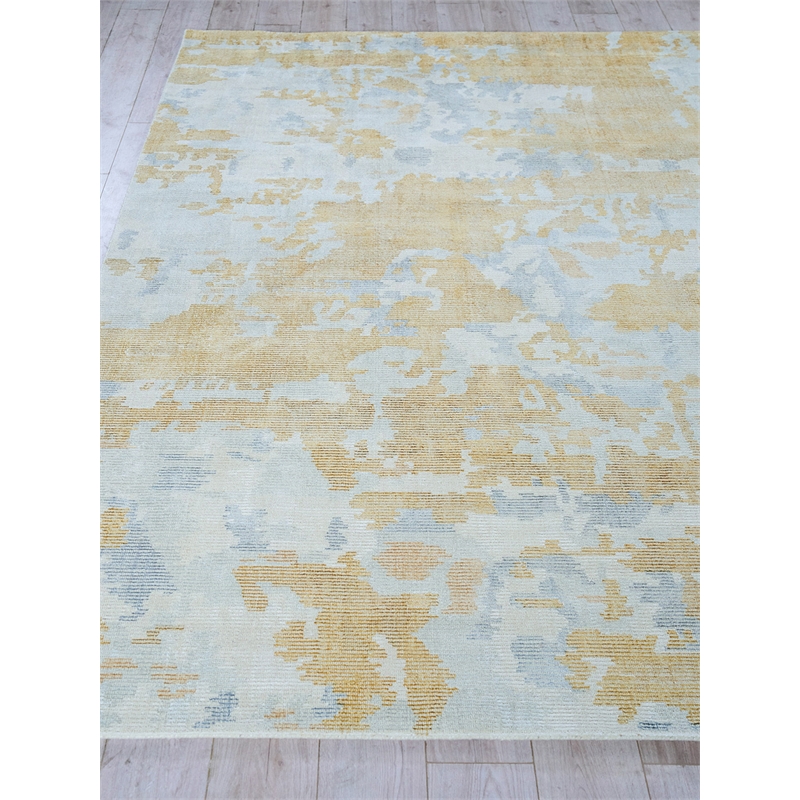 Mineral Handloomed Wool/Bamboo Silk Silver/Gold 8'x10' Area Rug