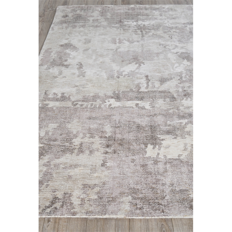 Mineral Handloomed Wool/Bamboo Silk Brown 10'x14' Area Rug