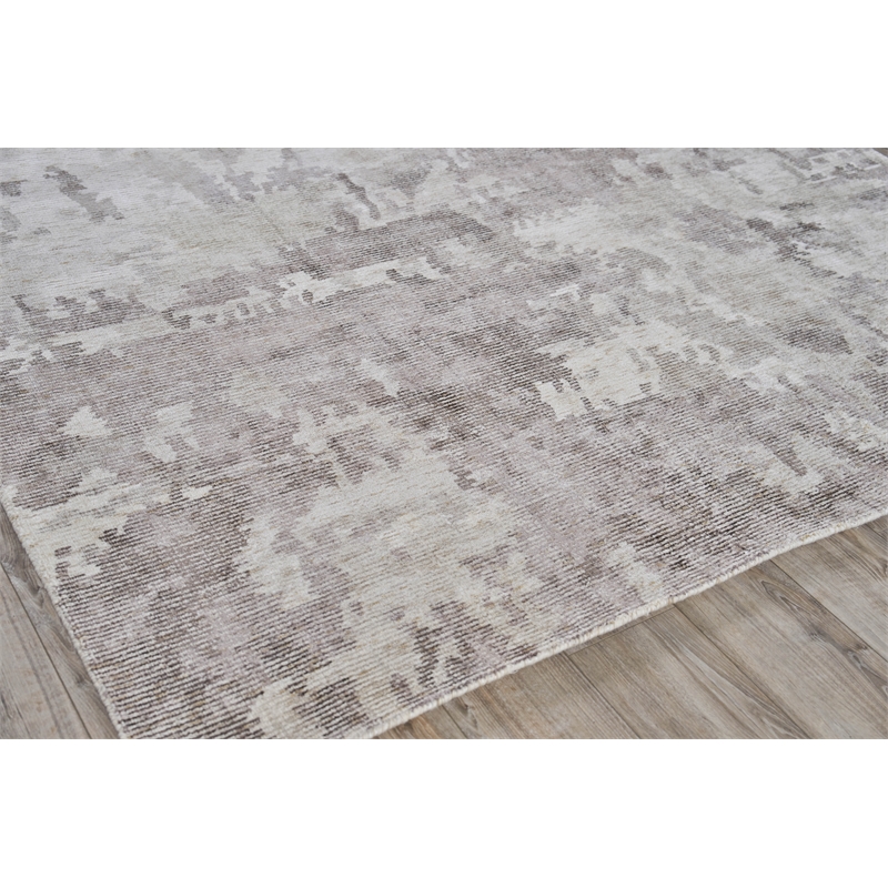 Mineral Handloomed Wool/Bamboo Silk Brown 14'x18' Area Rug