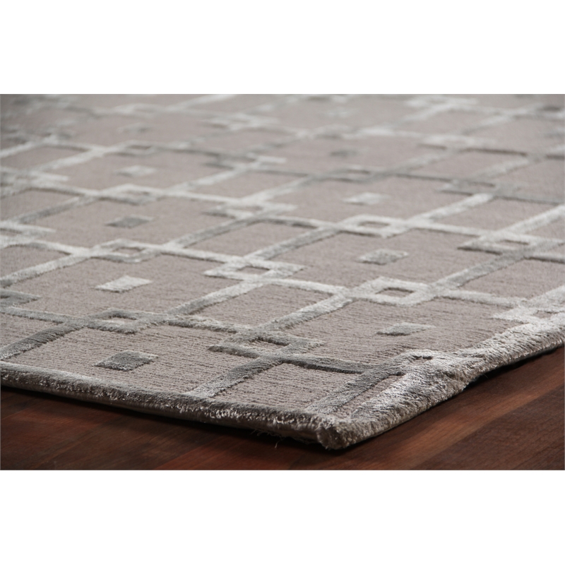 Metro Velvet Hand-Knotted Wool/Viscose Silver 8'x10' Area Rug