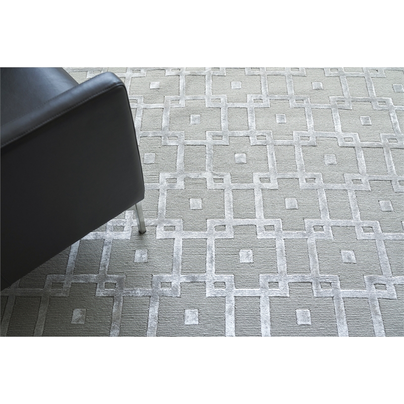 Metro Velvet Hand-Knotted Wool/Viscose Silver 8'x10' Area Rug