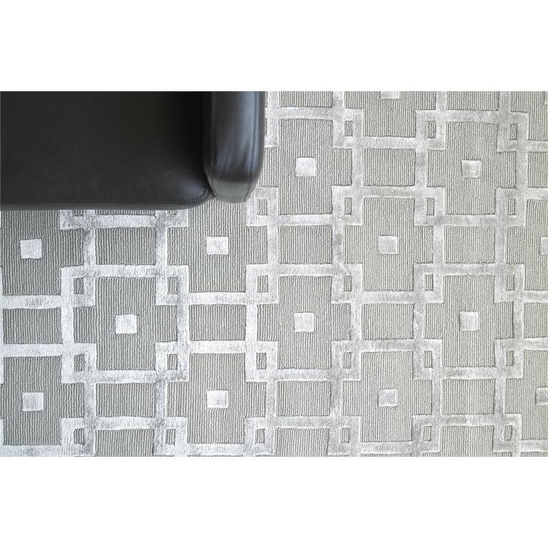 Metro Velvet Hand-Knotted Wool/Viscose Silver 8'x10' Area Rug