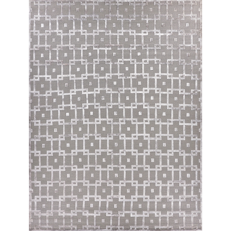 Metro Velvet Hand-Knotted Wool/Viscose Silver 8'x10' Area Rug