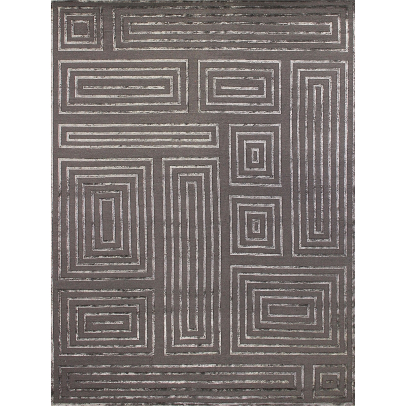 Metro Velvet Hand-Knotted Wool/Viscose Charcoal 14'x18' Area Rug