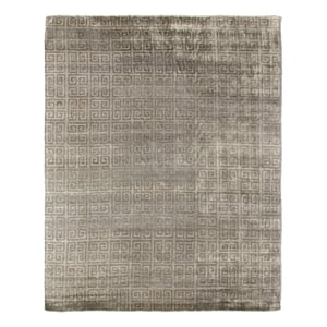 Metro Velvet Hand-Knotted Wool/Viscose Silver 10'x14' Area Rug