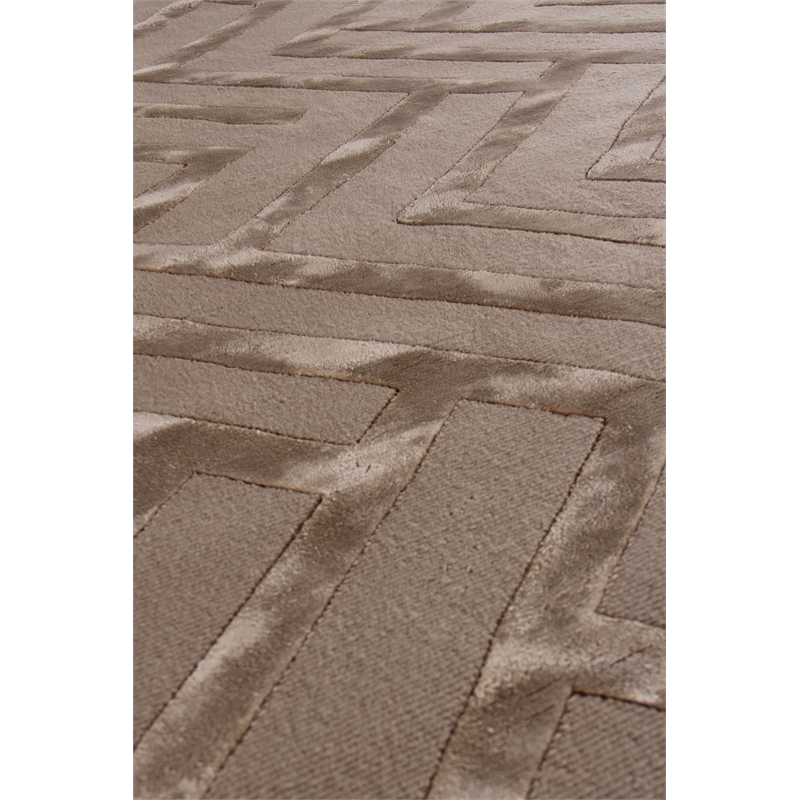 Metro Velvet Hand-Knotted Wool/Viscose Beige 9'x12' Area Rug