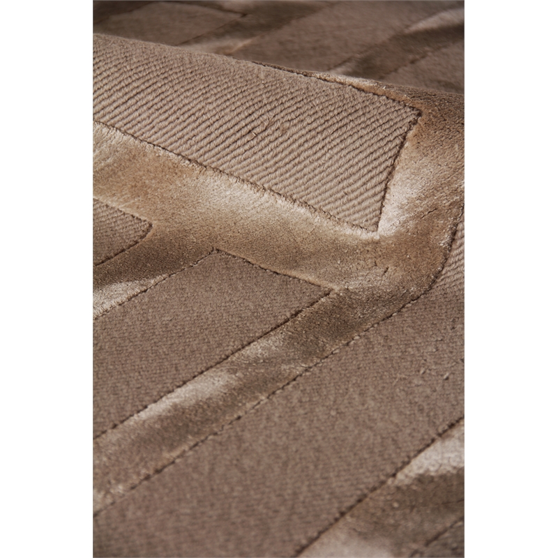 Metro Velvet Hand-Knotted Wool/Viscose Beige 9'x12' Area Rug
