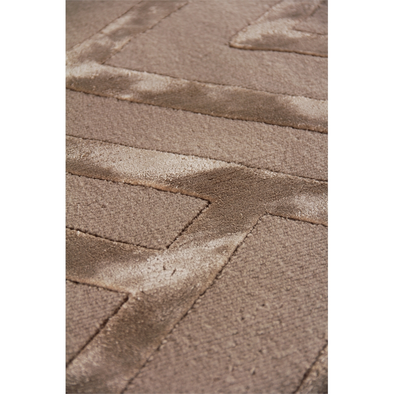 Metro Velvet Hand-Knotted Wool/Viscose Beige 9'x12' Area Rug