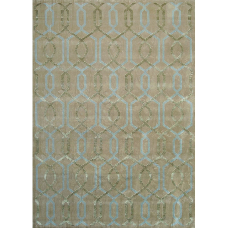 Metro Velvet Hand-Knotted Wool/Viscose Beige 8'x10'6
