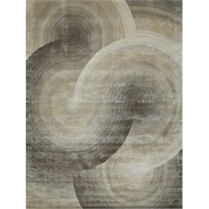 Mitomo Hand-Tufted Wool/Viscose Taupe 4'x6' Area Rug