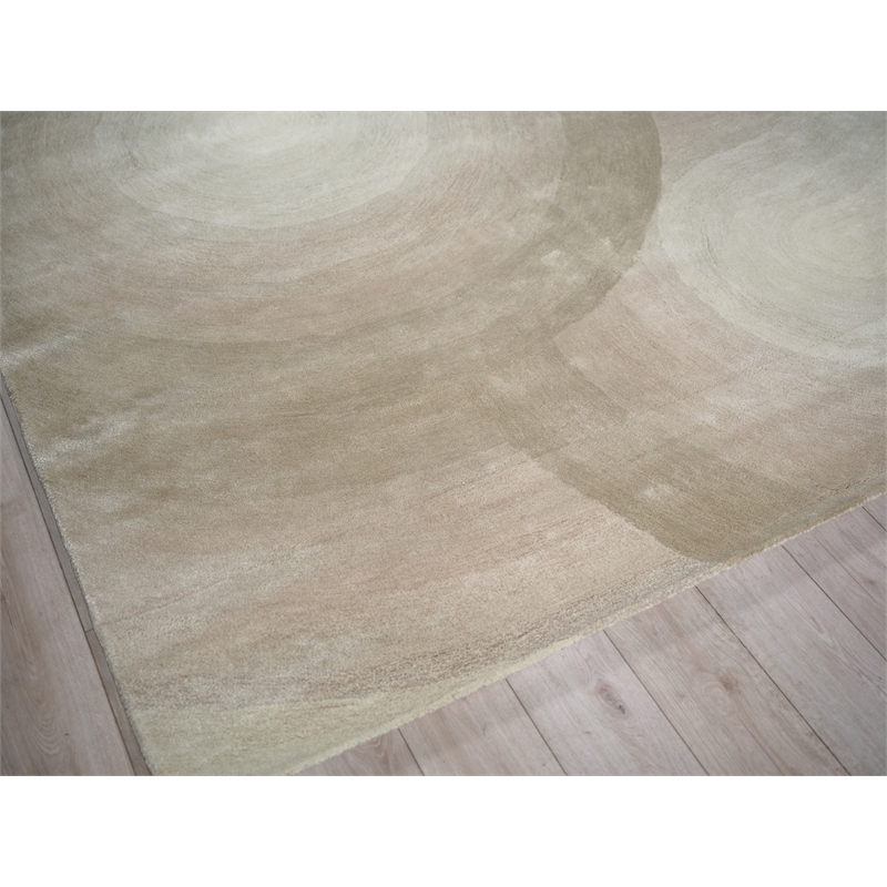 Mitomo Hand-Tufted Wool/Bamboo Silk Pearl 10'x14' Area Rug