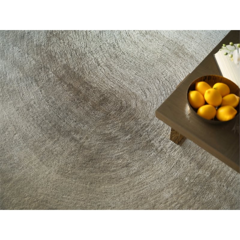 Mitomo Hand-Tufted Wool/Bamboo Silk Taupe 8'x10' Area Rug